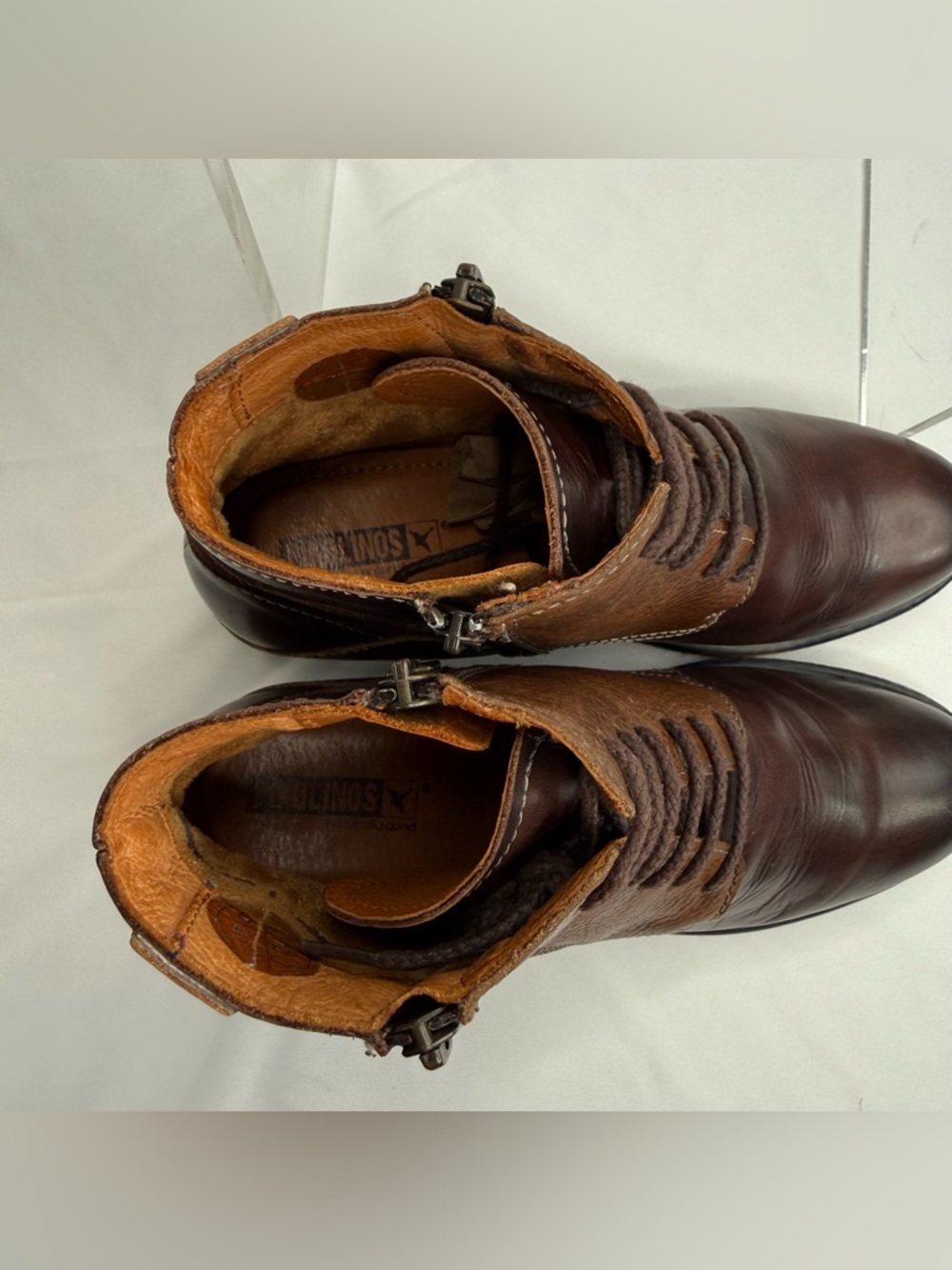 Pikolinos Zaragoza W9H-8768 Patchwork Leather Lace-Up Ankle Boots Booties SZ 38 - Picture 8 of 16
